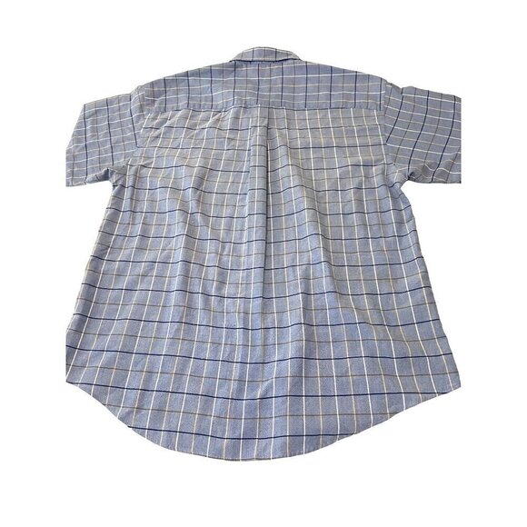 Van Heusen Men's Size L Shirt Oxford‎ Plaid Short Sleeve - Picture 2 of 4
